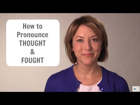 Part of a video titled How to pronounce THOUGHT & FOUGHT /θɔt & fɔt - YouTube