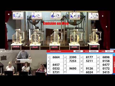 Sorteo de Quiniela LA PREVIA  N°40291  - 14/03/2023 – 10:15hs.-