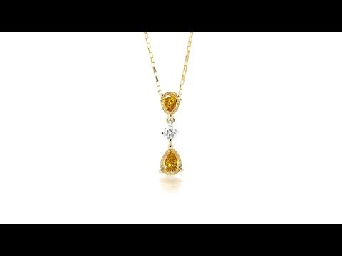 Fancy Colored Diamond Pendant in 18K Two-Tone Gold