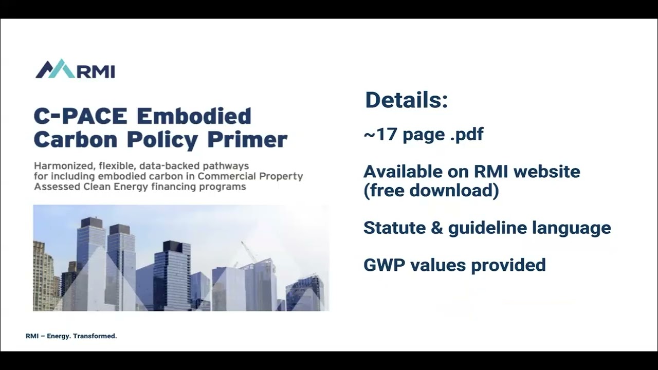 Webinar - C PACE Embodied Carbon Policy
