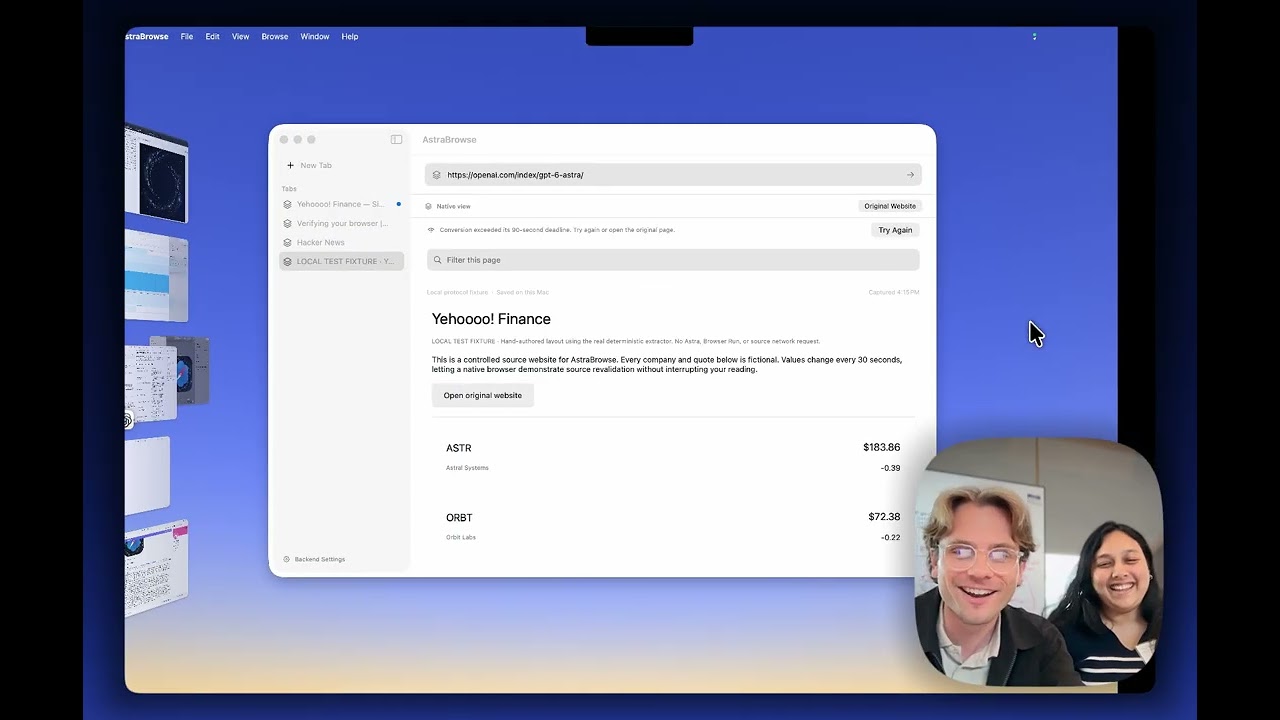 AstraBrowse project preview