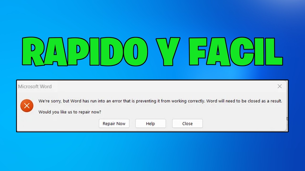 Word Excel “Ha Encontrado un Problema que le Impide Funcionar Correctamente” en Windows SOLUCIÓN