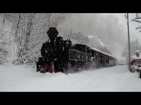 Iarna cu Mocanita pe valea Vaserului - Viseu de Sus / Winter Mocanita Maramures Steam Train