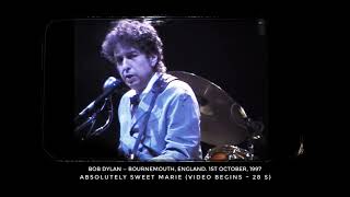 Bob Dylan live, video — Absolutely Sweet Marie, Bournemouth, 1st October, 1997