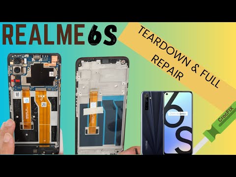 Realme 6S phone - disassembly TEARDOWN repair - display & battery