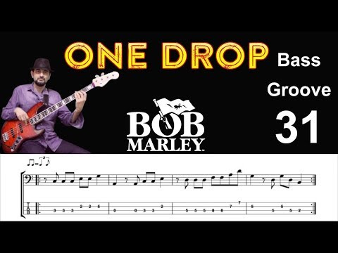 ONE DROP (Bob Marley) How to Play Bass Groove Cover with Score & Tab Lesson