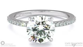 269. Round double hidden halo white gold diamond ring cape diamonds
