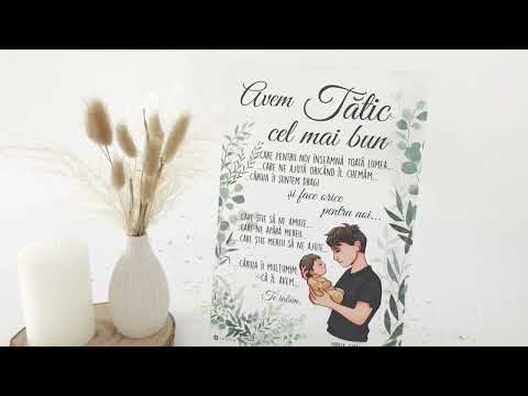 Cadou pentru cel mai bun tată, plachetă de sticlă cu text personalizat