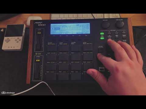 Akai MPC1000 Custom Full black, White LCD, Battery powered image 2