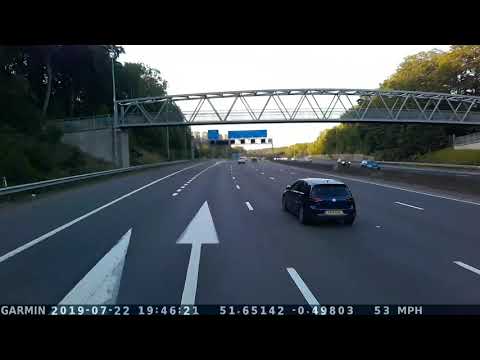 Wrong way on motorway slip road!  Dashcam Garmin dezlcam