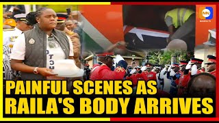 Pain, Emotional Scenes as Raila Odinga’s Body Arrives at JKIA — Winnie Leads the Procession