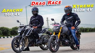 New Xtreme 160 4V  vs  Apache 160 4V  : Top End - Drag Race  || Race Till Their Potential