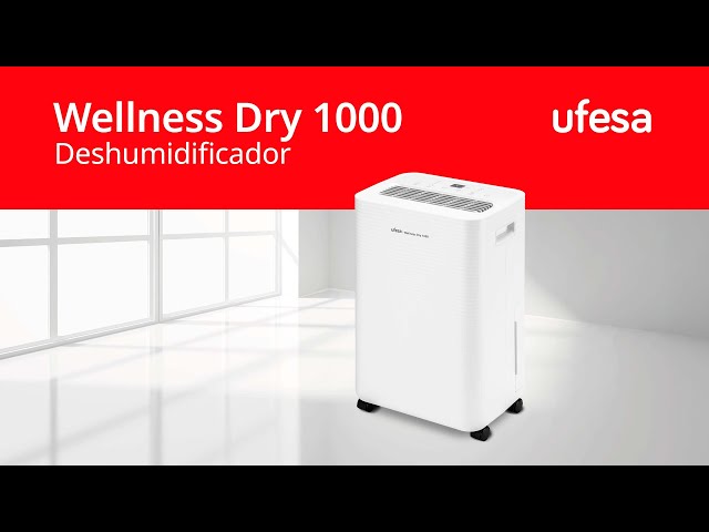 Déshumidificateur Ufesa Wellness Dry 1000 10L/jour 250W pour pièces jusqu'à 40m2 blanc video