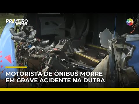 Motorista de ônibus morre após acidente na rodovia Dutra, em Taubaté (SP) | #PrimeiroImpacto