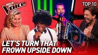 HAPPY &amp; FUNNY Blind Auditions that make you SMILE on The Voice #2 | Top 10