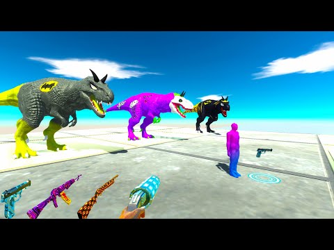 FPS AVATAR & 3 x T-REX RESCUE MISSION DEATH RUN TRAP - Animal Revolt Battle Simulator