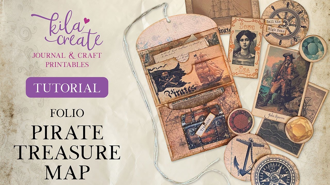 Pirate Treasure Map Folio Tutorial | KILA Create Printables