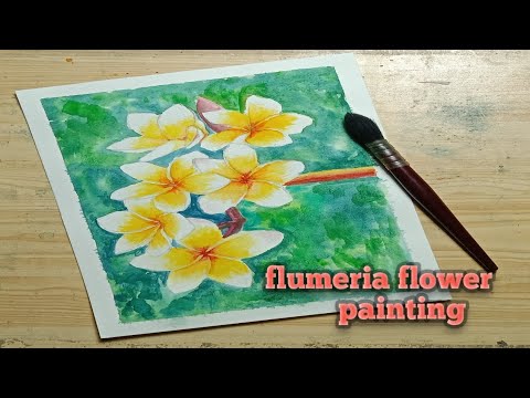 Easy to draw flumeria flower painting watercolor tutorial | Afshan Art & Painting |