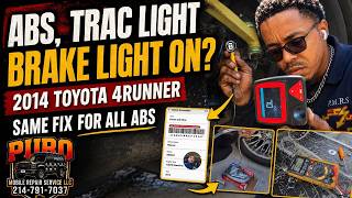 Abs, traction light, brake light on, fix. 2014 toyota 4runner. Same application applies for all ABS