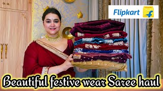 Flipkart festive wear affordable Saree haul // @PoojaRikichoyal