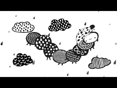 Caterpillar Baby Sensory High Contrast tracking fun video - classical music Chopin Mozart Rain Dance