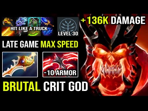 EPIC Late Game Max Speed Stygian Desolator Wraith King -2s CD Mortal Strike Imba 136K Damage Dota 2