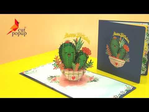 Cactus Flower Pop Up 3D Card | CutPopUp