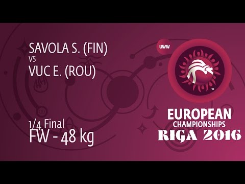 1/4 FW - 48 kg: E. VUC (ROU) df. S. SAVOLA (FIN) by FALL, 3-1