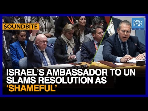 Israel’s Ambassador To UN Slams Resolution As ‘Shameful’ | Dawn News English