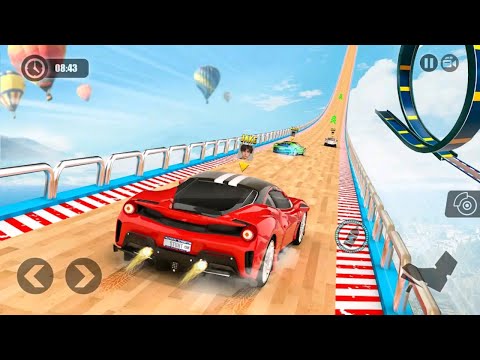 Multiplayer Mode Impossible Car Stunts Tracks 3D - Blue Car Driving Stunts 2022