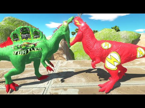 NINJA SPINOSAURUS ISLAND DEATH RUN - Animal Revolt Battle Simulator