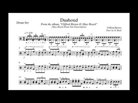 "Daahoud" - Max Roach Drum Solo Transcription/BY NICK ROELS