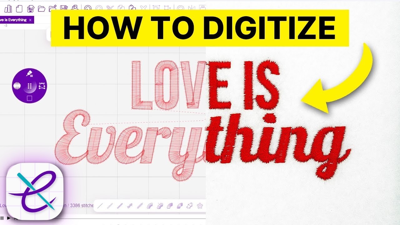 How to DIGITIZE Text for Machine Embroidery