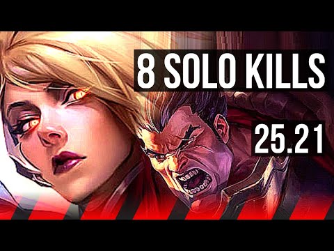 FIORA vs DARIUS (TOP) | 8 solo kills, 15/2/5, Legendary | EUW Master | 25.21
