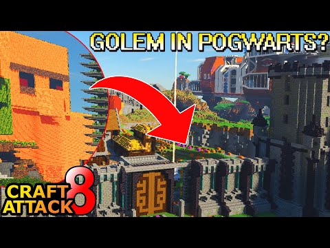 Trymacs reacts to Pogwarts! Better than the Honey Golem? - Minecraft Craft Attack 8 #153