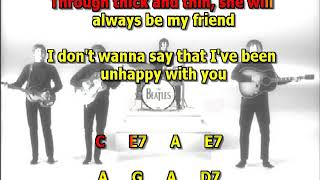 Another girl Beatles mizo vocals no lead guitar lyrics chords cover