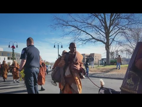 Buddhist monks' cross-country Walk for Peace draws crowds in Fayette County