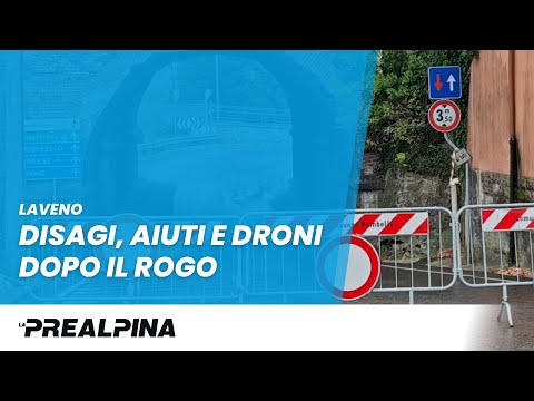 Laveno Mombello – I droni e gli aiuti dopo il rogo