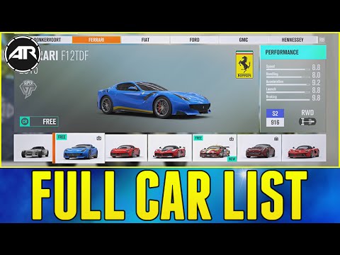 Forza Horizon 3 : FULL CAR LIST + DLC CARS!!!
