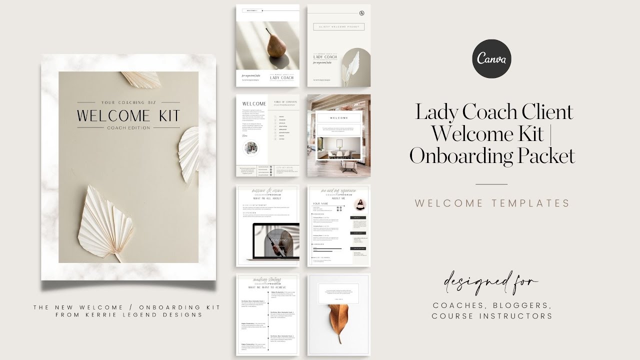 Lady Coach Client Welcome Kit Onboarding Packet | Canva Templates for Coaches and Life Coaching