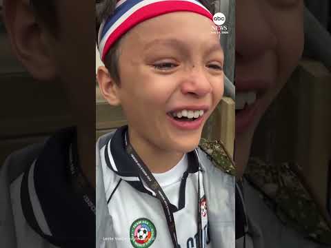 Young Norway fan tears up as he attends his first World Cup match