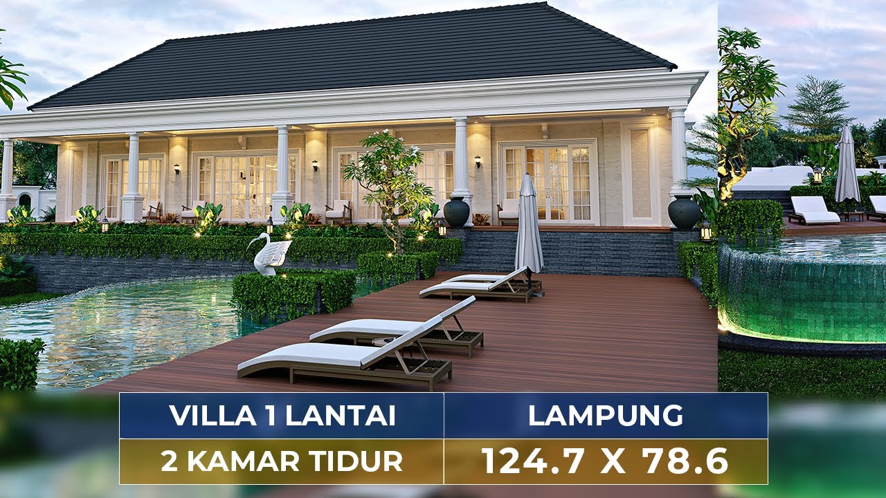 Video 3D Desain Villa Klasik 1 Lantai Bapak WYU 1473 - Lampung