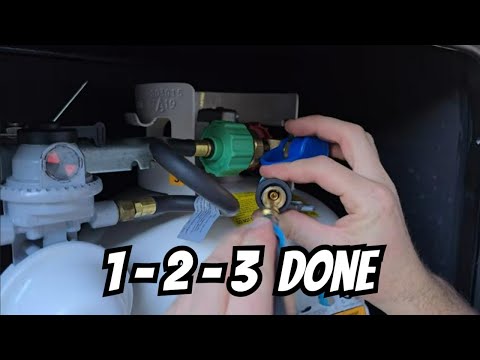 How To Quick Connect An External Propane Tank To An RV | Quickly & Easily | DIY | 8K