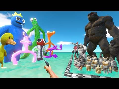 FPS Avatar Rescues Primates and Dark Kong and Fights Rainbow Friends -Animal Revolt Battle Simulator