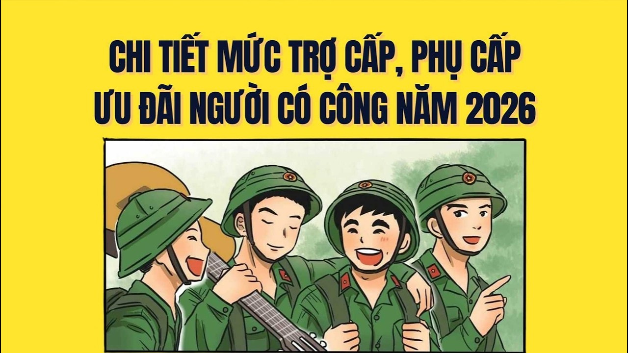 Trợ cấp, phụ cấp ưu đãi đối với người có công năm 2026