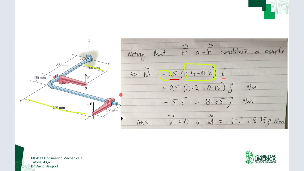 ME4111 Tutorial Sheet 4 Q2