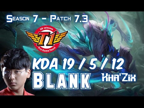 SKT T1 Blank KHA'ZIX vs LEE SIN Jungle - Patch 7.3 KR Ranked
