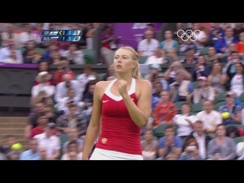 Women's Tennis 1st Round Highlights - Peer (ISR) v Sharapova (RUS) - London 2012 Olympics
