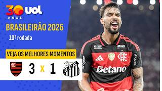 FLAMENGO 3 X 1 SANTOS | MELHORES MOMENTOS | BRASILEIRÃO