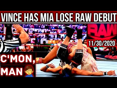 WWE RAW 11/30/2020: Vince's Blonde Brigade STRIKES AGAIN! Mia PINNED BY Dana & Shayna PINNED By Lana